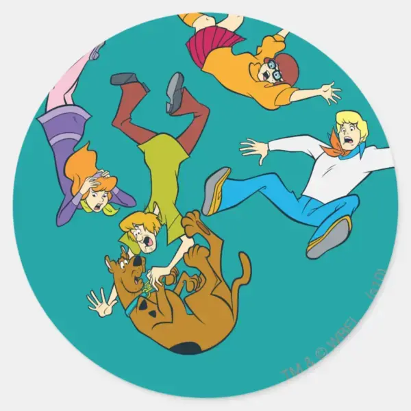Whole Gang 17 Mystery Inc Classic Round Sticker