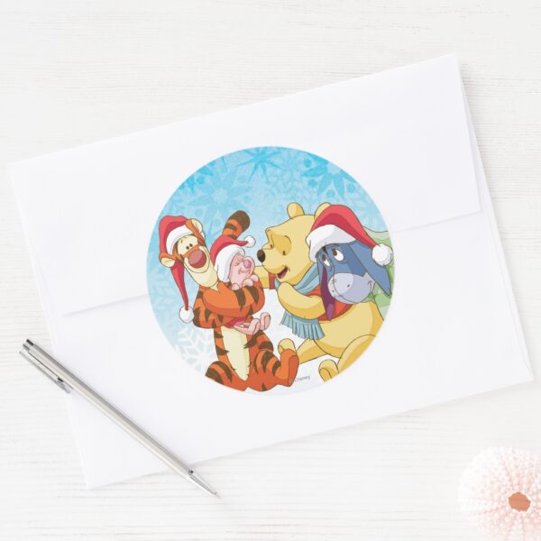 Winnie_The_Pooh_&_Friends_Holiday_Classic_Round_Sticker_3 Winnie The Pooh Friends Holiday Classic Round Sticker