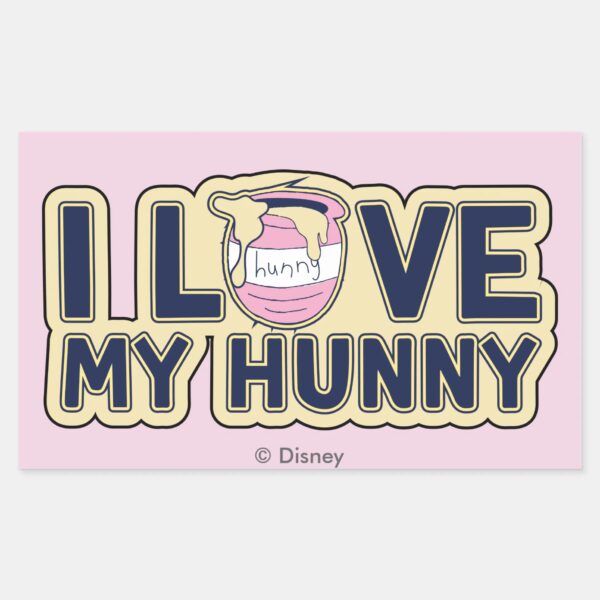 Winnie_The_Pooh___I_Love_My_Hunny_Rectangular_Sticker_1 Winnie The Pooh I Love My Hunny Rectangular Sticker