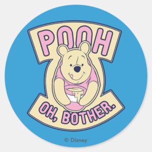 Winnie The Pooh Pooh Oh Bother Classic Round Sticker