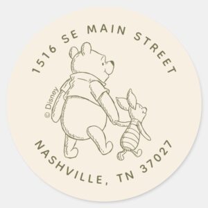 Winnie The Pooh 100 Acre Wood Birthday Arch Classic Round Sticker