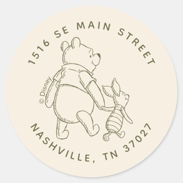 Winnie_the_Pooh_100_Acre_Wood_Birthday_Arch_Classic_Round_Sticker_2 Winnie The Pooh 100 Acre Wood Birthday Arch Classic Round Sticker