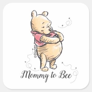 Winnie The Pooh Baby Shower Mommy To Bee Square Sticker