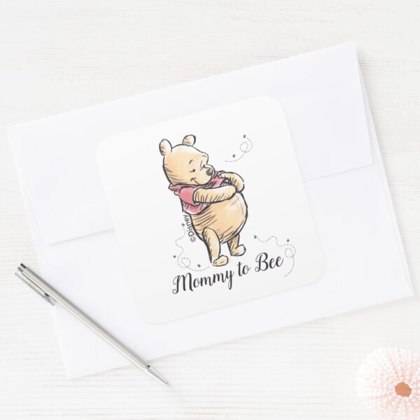 Winnie_the_Pooh_Baby_Shower___Mommy_to_Bee_Square_Sticker_4 Winnie The Pooh Baby Shower Mommy To Bee Square Sticker