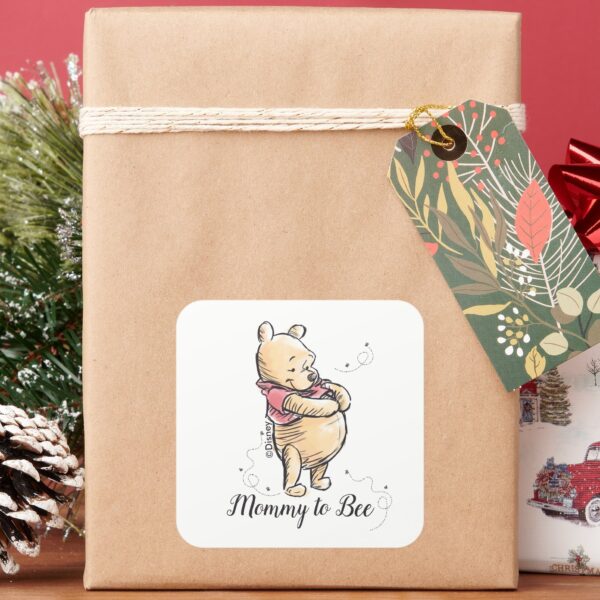 Winnie_the_Pooh_Baby_Shower___Mommy_to_Bee_Square_Sticker_7 Winnie The Pooh Baby Shower Mommy To Bee Square Sticker