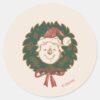 Winnie_the_Pooh_Christmas_Wreath_Classic_Round_Sticker_1 Winnie The Pooh Christmas Wreath Classic Round Sticker