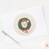 Winnie_the_Pooh_Christmas_Wreath_Classic_Round_Sticker_3 Winnie The Pooh Christmas Wreath Classic Round Sticker