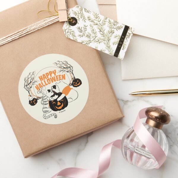 Winnie The Pooh Eeyore Happy Halloween Classic Round Sticker