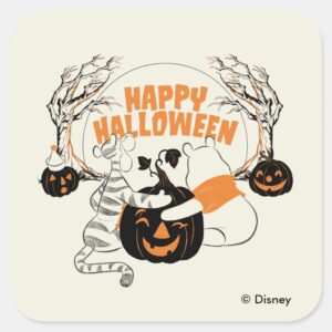 Winnie_the_Pooh_&_Eeyore___Happy_Halloween_Square_Sticker_1 Winnie The Pooh Eeyore Happy Halloween Square Sticker