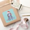 Winnie The Pooh Eeyore Santa Claus Square Sticker