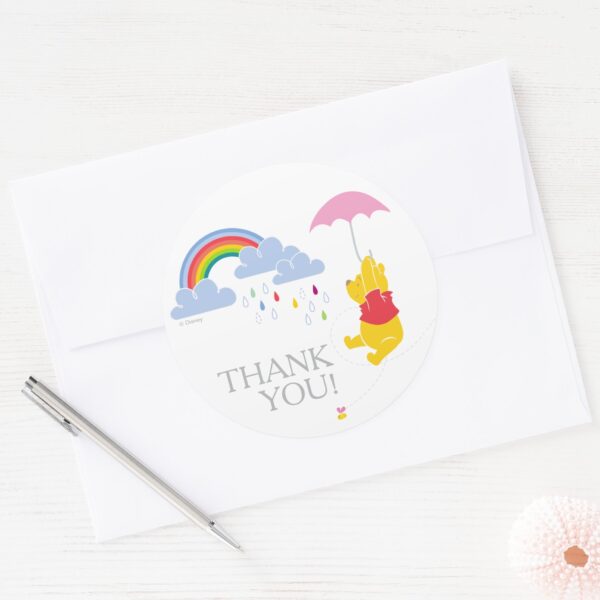 Winnie_the_Pooh___Girl_Baby_Shower_Thank_You_Classic_Round_Sticker_4 Winnie The Pooh Girl Baby Shower Thank You Classic Round Sticker