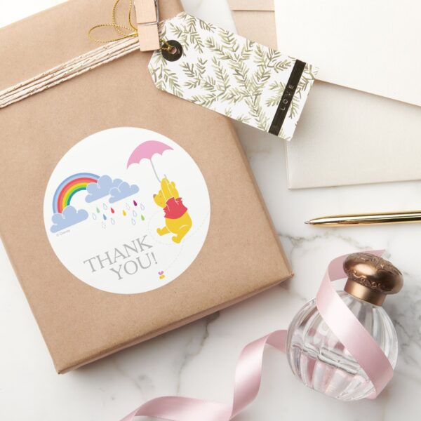 Winnie_the_Pooh___Girl_Baby_Shower_Thank_You_Classic_Round_Sticker_6 Winnie The Pooh Girl Baby Shower Thank You Classic Round Sticker