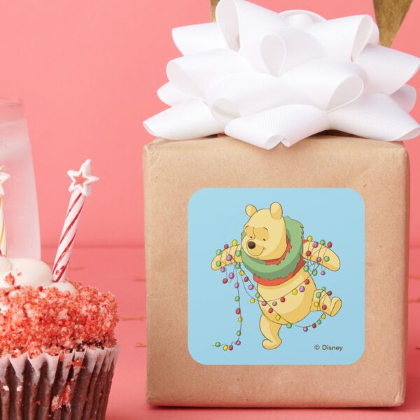 Winnie_the_Pooh___Pooh_Christmas_Lights_Square_Sticker_6 Winnie The Pooh Pooh Christmas Lights Square Sticker