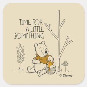 Winnie The Pooh Time For A Little Something Square Sticker