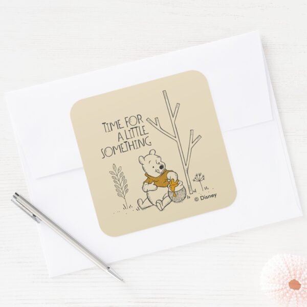 Winnie_the_Pooh___Time_for_a_Little_Something_Square_Sticker_3 Winnie The Pooh Time For A Little Something Square Sticker