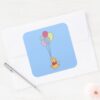 Winnie The Pooh And Balloons Square Sticker