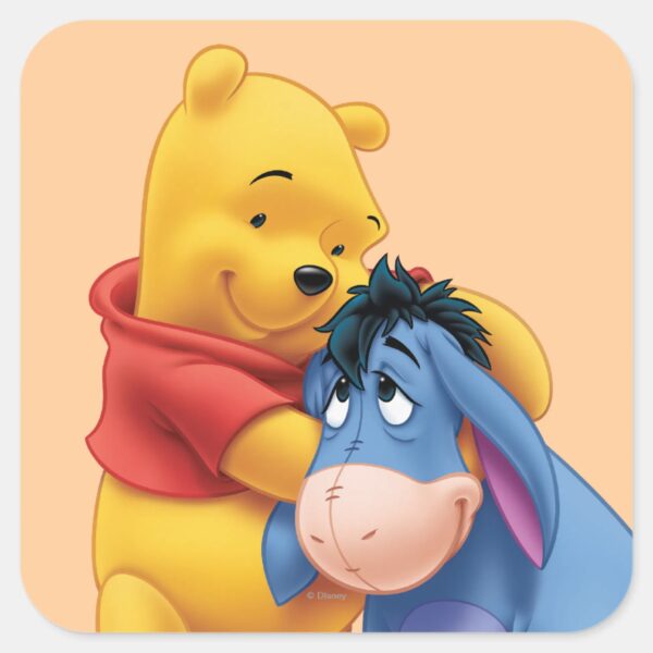 Winnie_the_Pooh_and_Eeyore_Square_Sticker_1 Winnie The Pooh And Eeyore Square Sticker