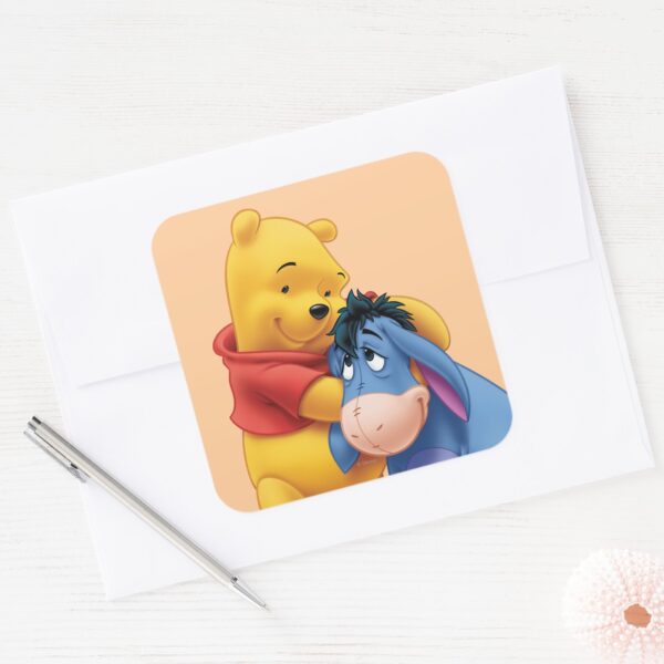 Winnie_the_Pooh_and_Eeyore_Square_Sticker_3 Winnie The Pooh And Eeyore Square Sticker