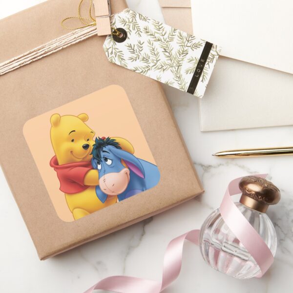 Winnie_the_Pooh_and_Eeyore_Square_Sticker_5 Winnie The Pooh And Eeyore Square Sticker