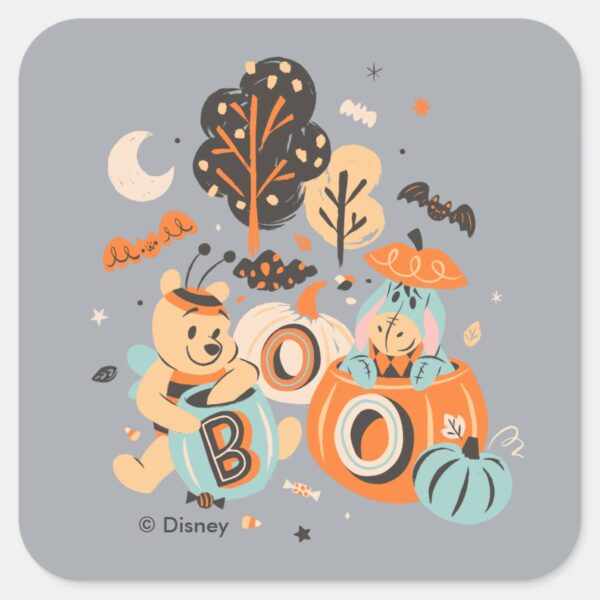 Winnie_the_Pooh_and_Eeyore's_Halloween_Boo!_Square_Sticker_1 Winnie The Pooh And Eeyores Halloween Boo Square Sticker