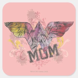 Wonder Mom Mixed Media Square Sticker