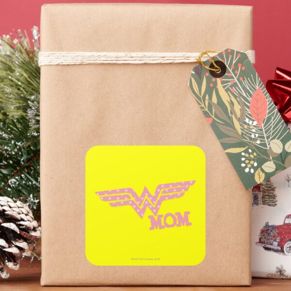 Wonder_Mom_Pink_Square_Sticker_5 Wonder Mom Pink Square Sticker