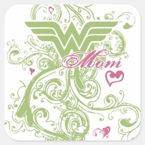 Wonder Mom Swirls Square Sticker