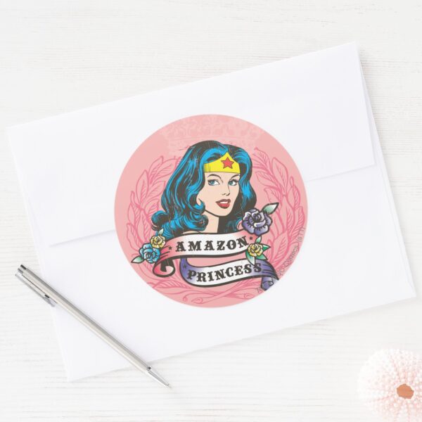 Wonder_Woman_Amazon_Princess_Classic_Round_Sticker_3 Wonder Woman Amazon Princess Classic Round Sticker