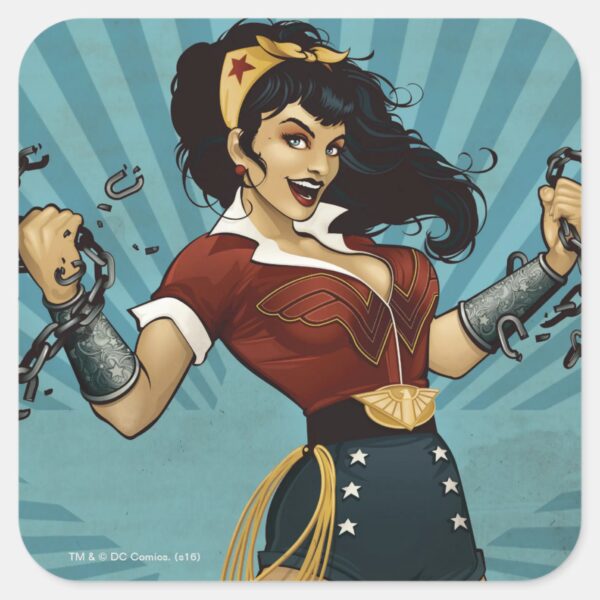 Wonder_Woman_Amazonians_Unite_Vintage_Poster_Square_Sticker_1 Wonder Woman Amazonians Unite Vintage Poster Square Sticker