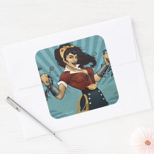 Wonder_Woman_Amazonians_Unite_Vintage_Poster_Square_Sticker_3 Wonder Woman Amazonians Unite Vintage Poster Square Sticker