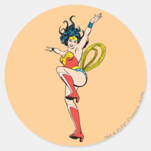 Wonder Woman Arms Raised Classic Round Sticker