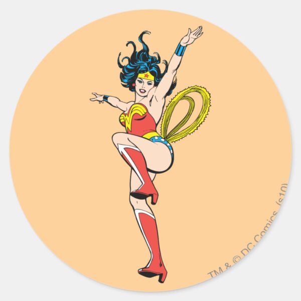 Wonder_Woman_Arms_Raised_Classic_Round_Sticker_1 Wonder Woman Arms Raised Classic Round Sticker