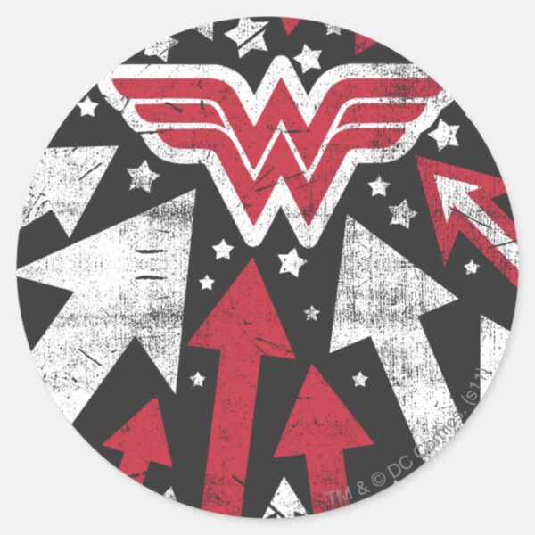 Wonder_Woman_Arrows_Classic_Round_Sticker_1 Wonder Woman Arrows Classic Round Sticker