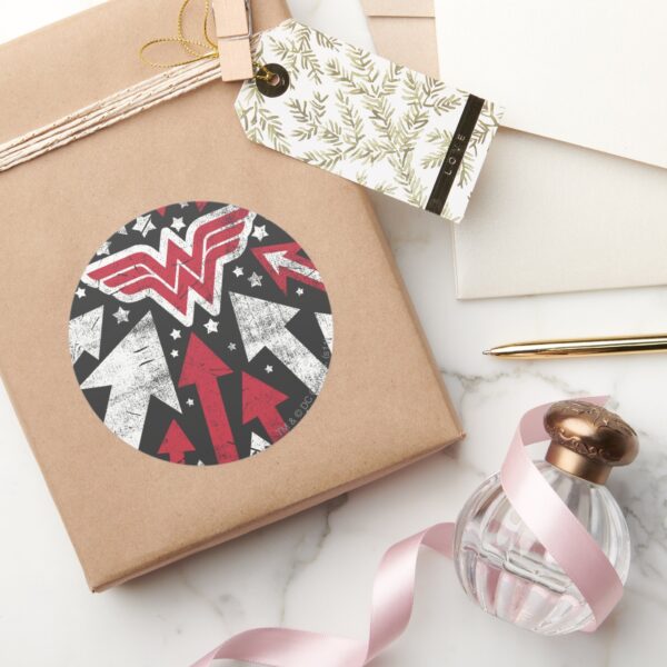 Wonder_Woman_Arrows_Classic_Round_Sticker_5 Wonder Woman Arrows Classic Round Sticker