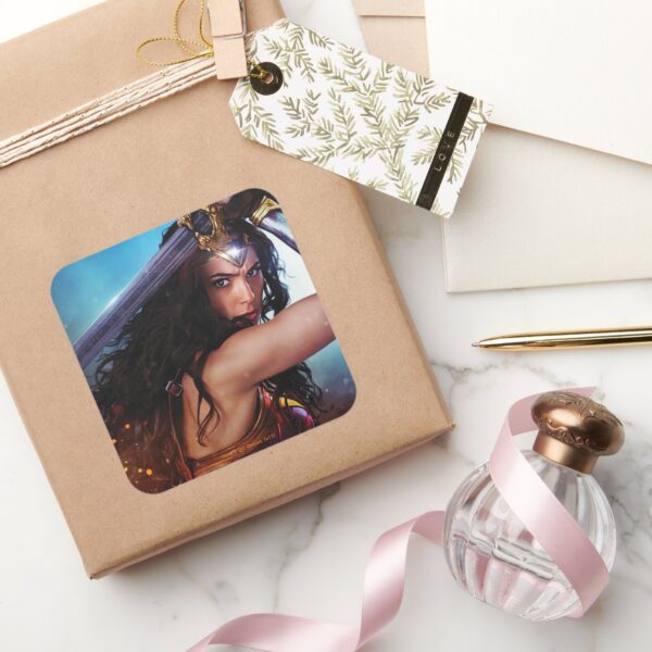 Wonder_Woman_Blocking_With_Sword_Square_Sticker_5 Wonder Woman Blocking With Sword Square Sticker