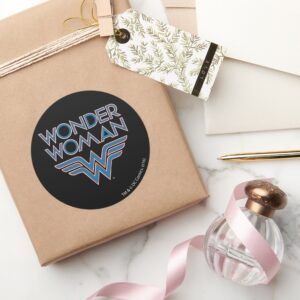 Wonder Woman Blue And Red Retro Logo Classic Round Sticker