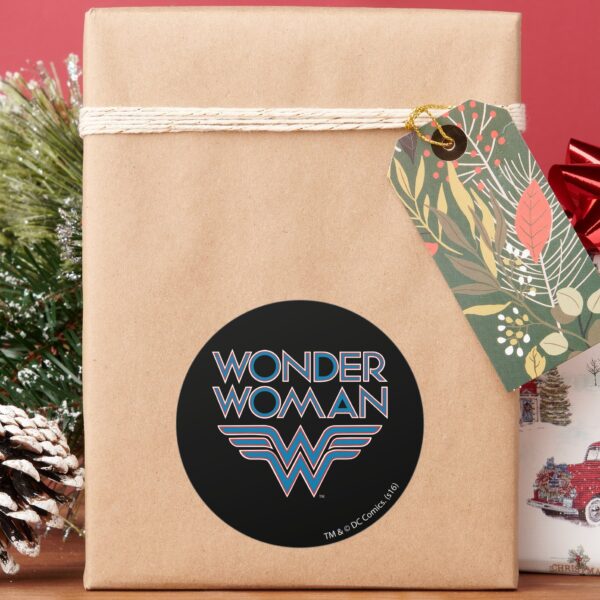 Wonder_Woman_Blue_and_Red_Retro_Logo_Classic_Round_Sticker_5 Wonder Woman Blue And Red Retro Logo Classic Round Sticker