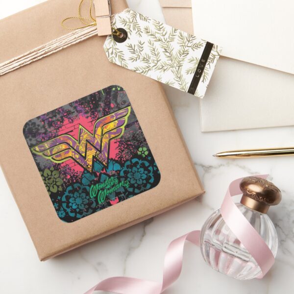 Wonder_Woman_Brick_Wall_Collage_Square_Sticker_5 Wonder Woman Brick Wall Collage Square Sticker