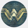 Wonder_Woman_Brushed_Gold_Symbol_Classic_Round_Sticker_1 Wonder Woman Brushed Gold Symbol Classic Round Sticker