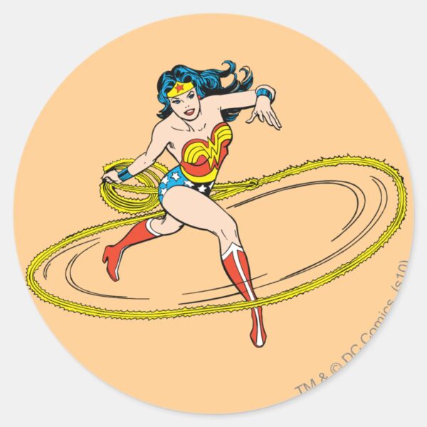 Wonder_Woman_Circled_with_Lasso_Classic_Round_Sticker_1 Wonder Woman Circled With Lasso Classic Round Sticker