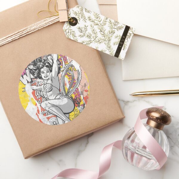 Wonder_Woman_Collage_1_Classic_Round_Sticker_5 Wonder Woman Collage 1 Classic Round Sticker