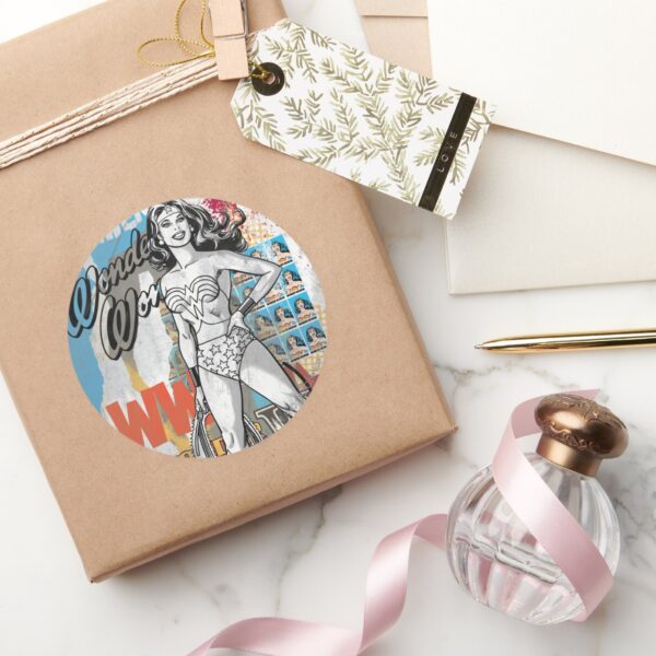 Wonder_Woman_Collage_2_Classic_Round_Sticker_5 Wonder Woman Collage 2 Classic Round Sticker