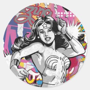 Wonder Woman Collage 3 Classic Round Sticker