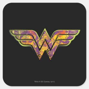 Wonder Woman Colorful Logo Square Sticker
