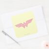 Wonder_Woman_Colorful_Pink_Floral_Logo_Square_Sticker_3 Wonder Woman Colorful Pink Floral Logo Square Sticker