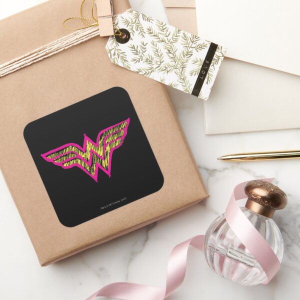 Wonder_Woman_Colorful_Pink_and_Yellow_Logo_Square_Sticker_5 Wonder Woman Colorful Pink And Yellow Logo Square Sticker