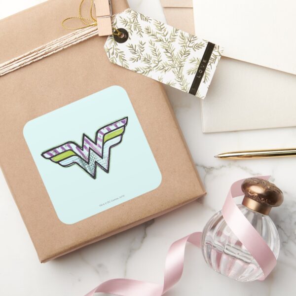 Wonder_Woman_Colorful_Sketch_Logo_Square_Sticker_5 Wonder Woman Colorful Sketch Logo Square Sticker
