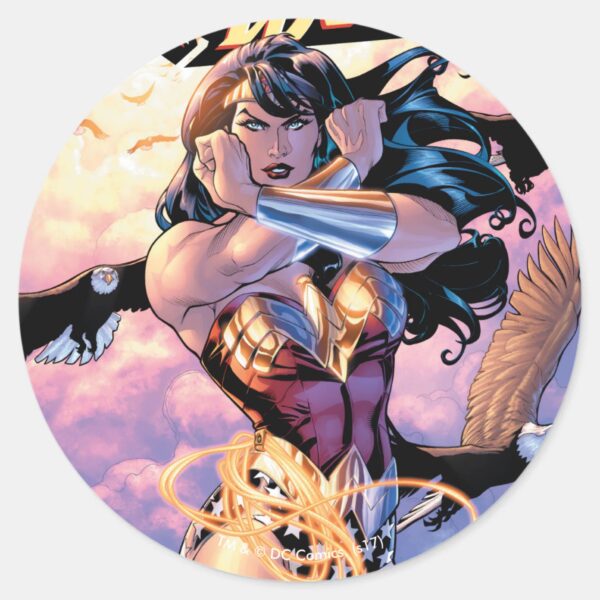 Wonder_Woman_Comic_Cover_#1_Classic_Round_Sticker_1 Wonder Woman Comic Cover 1 Classic Round Sticker