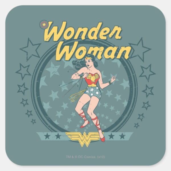 Wonder_Woman_Distressed_Star_Design_Square_Sticker_1 Wonder Woman Distressed Star Design Square Sticker