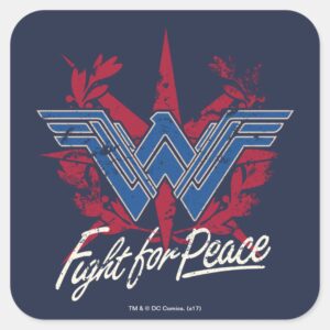 Wonder Woman Fight For Peace Symbol Square Sticker